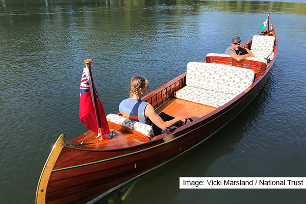Enjoy a trip aboard Lady Astor's restored electric canoe, Liddesdale.